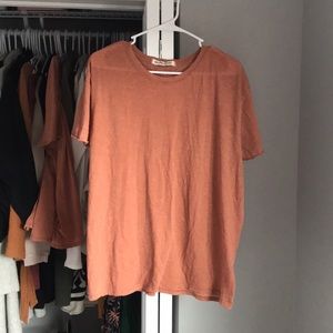 Free People Oversized Rust Boyfriend Tee, NWOT